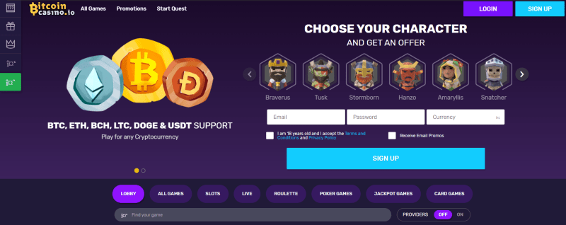 history of Bitcoincasino.io