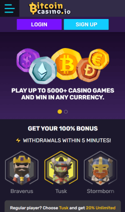 Bitcoincasino.io mobile