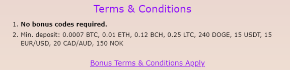 Bitcoincasino.io bonus code