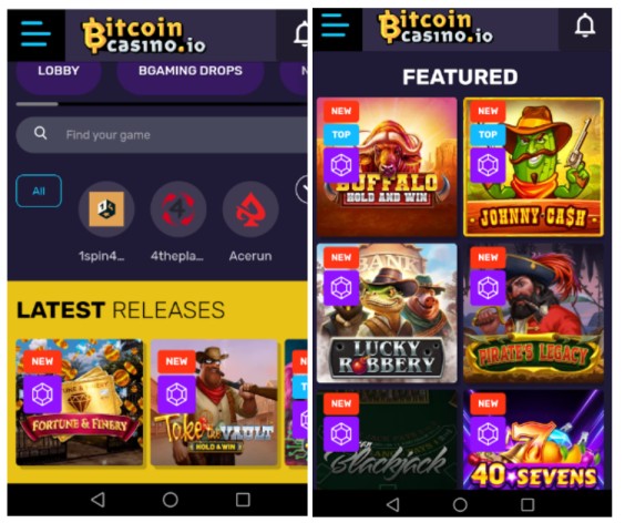 Bitcoincasino.io mobile casino