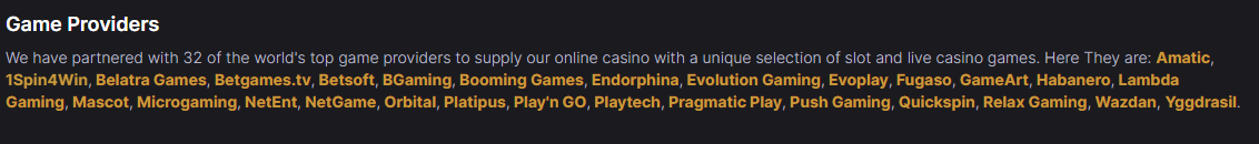 Fortunejack Software Providers