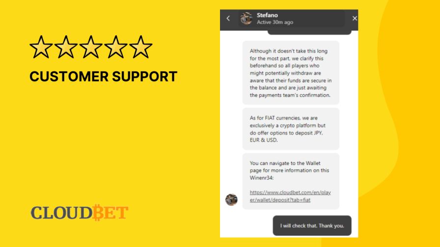 Cloudbet customer support 