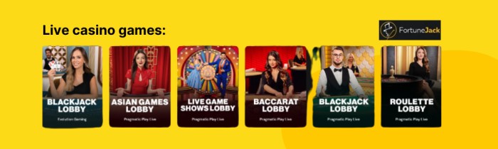 Fortunejack live dealer games