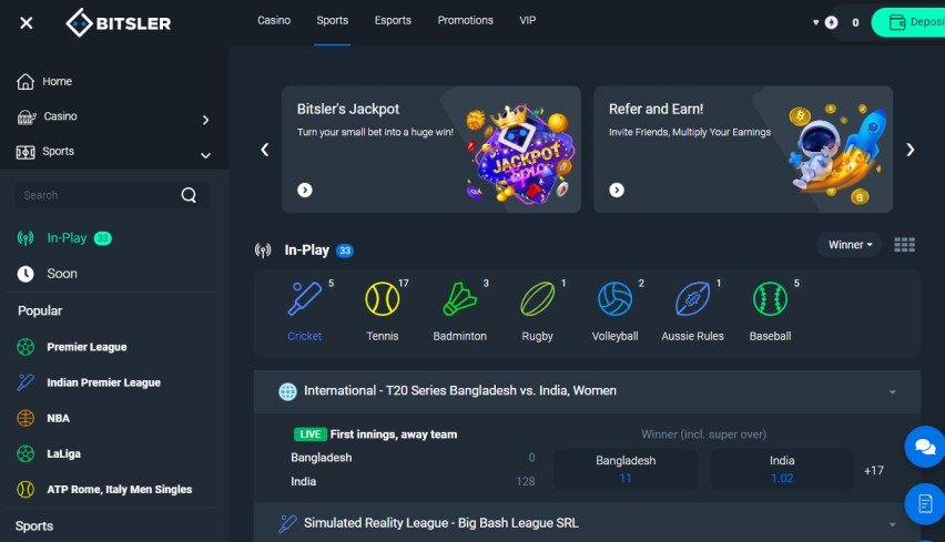 Bitsler Bitcoin Sportsbook