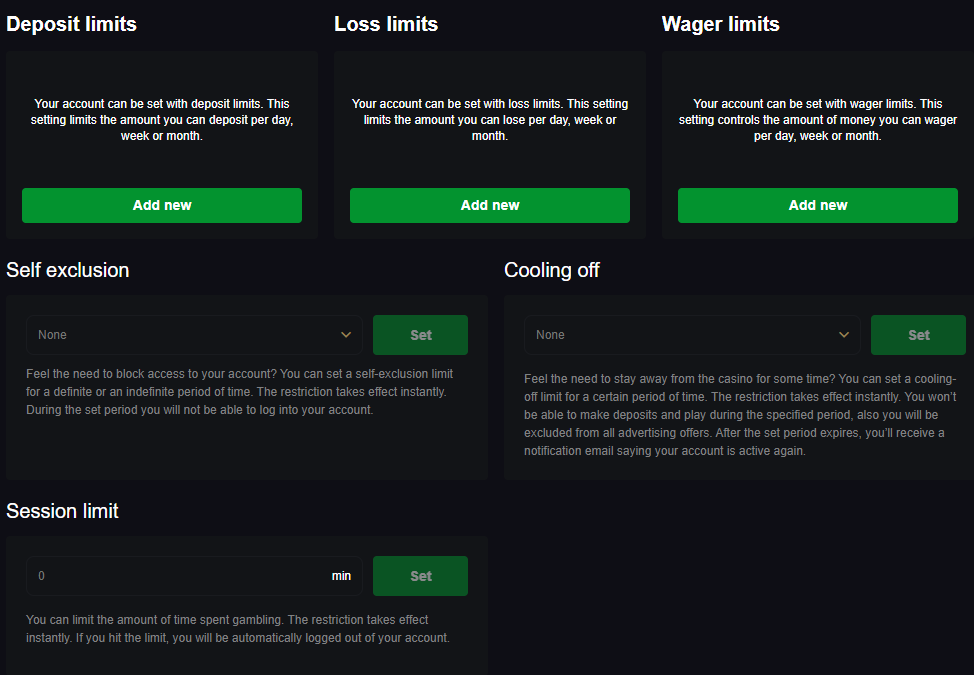 Responsible gambling at Katsubet casino