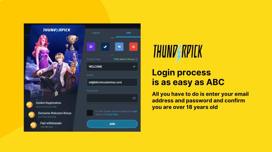 Thunderpick Login Process